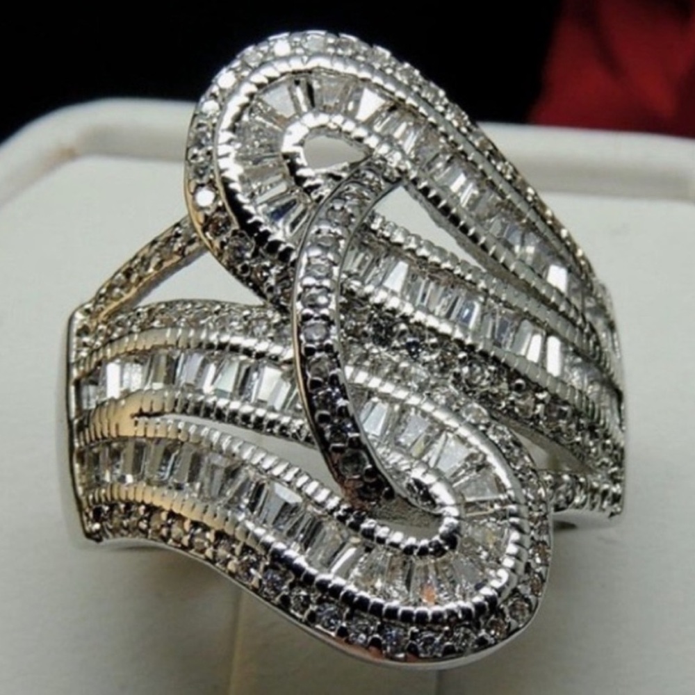 NEW 5.6 CT PRINCESS CUT DIAMOND 925 SILVER RING